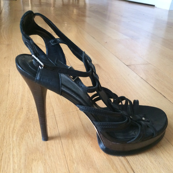 Stuart Weitzman Studded Black Platform Sandals - Picture 4 of 6